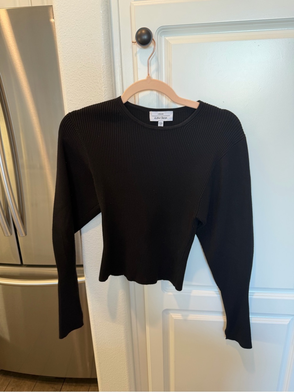 Ribbed long sleeve top- fitted with wider sleeves